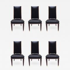 Andr Arbus Six Leather Dining Chairs Style of Andre Arbus - 549363