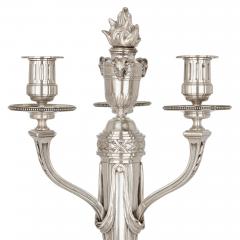 Andr Aucoc Set of four Louis XVI style silver candelabra by Andr Aucoc - 1548939