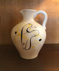 Andr Baud Ceramic Jug Vallauris France 1960s - 1941925