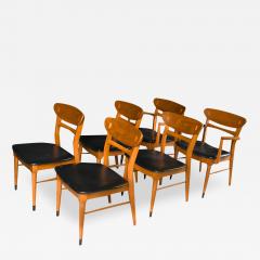 Andr Bus Mid Century Sculpted Back Dining Chairs Andre Bus for Lane Acclaim set of 6 - 3017512