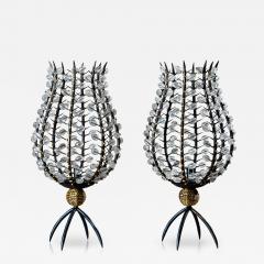 Andr Dubreuil 1951 Pair of Photophores with Pearls France circa 1990 - 4419404