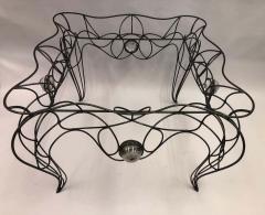 Andr Dubreuil Unique Centre Table Console in Wrought Iron and Glass by Andre Dubreuil 1986 - 1770819