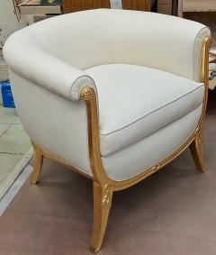 Andr Groult Andre Groult rarest refined gold leaf frame pair of chairs - 2758384
