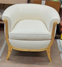 Andr Groult Andre Groult rarest refined gold leaf frame pair of chairs - 2758405