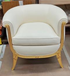 Andr Groult Andre Groult rarest refined gold leaf frame pair of chairs - 2758410