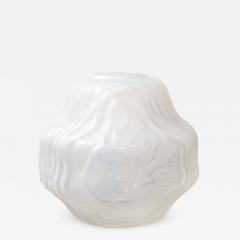 Andr Hunebelle Art Deco Molded Frosted Glass Vase with Aquatic Motif by Andr Hunebelle - 4553617