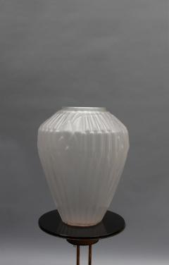 Andr Hunebelle Fine French 1930s Frosted Glass Roseaux Vase by Andr Hunebelle - 3117495