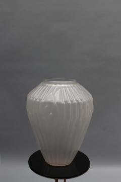 Andr Hunebelle Fine French 1930s Frosted Glass Roseaux Vase by Andr Hunebelle - 3117499