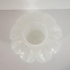 Andr Hunebelle French Art Deco Frosted Translucent Cubist Glass Vase by Andre Hunebelle - 1560558