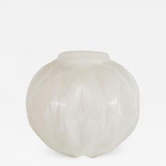 Andr Hunebelle French Art Deco Frosted Translucent Cubist Glass Vase by Andre Hunebelle - 1563229