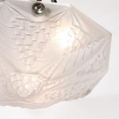 Andr Nuet Art Deco Skyscraper Style Frosted Glass Pendant signed Andr Nuet for Schneider - 4162195