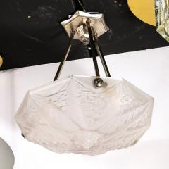 Andr Nuet Art Deco Skyscraper Style Frosted Glass Pendant signed Andr Nuet for Schneider - 4162201