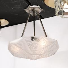 Andr Nuet Art Deco Skyscraper Style Frosted Glass Pendant signed Andr Nuet for Schneider - 4162204