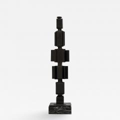 Andr Pailler Andr Pailler Abstract Sculpture in Black Wood on Marble France 1970s - 1927828