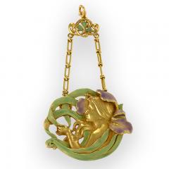 Andr Rambour Andr Rambour Art Nouveau Gold and Enamel Pendant - 175703