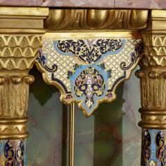 Andr Romain Guilmet French Renaissance style gilt bronze and enamel mounted onyx longcase clock - 2418625