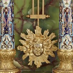 Andr Romain Guilmet French Renaissance style gilt bronze and enamel mounted onyx longcase clock - 2418628