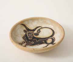 Andr Rosay Ceramic Bowl with Bull La Borne France 1960 signed - 4145405