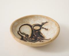 Andr Rosay Ceramic Bowl with Bull La Borne France 1960 signed - 4145409