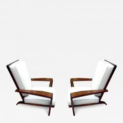 Andr Sornay Andre Sornay Comfortable Pair of Lounge Chair Newly Restored in Neutral Cloth - 3364485