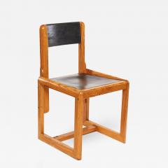 Andr Sornay Andre Sornay Solid Pine Black Lacquer Side Chairs Set of Six Available  - 401341