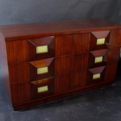 Andr Sornay French Modern Mahogany and Parchment 6 Drawer Chest Andre Sornay new trade pub - 4604959