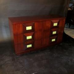 Andr Sornay French Modern Mahogany and Parchment 6 Drawer Chest Andre Sornay new trade pub - 4604960
