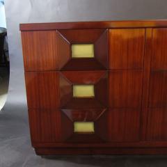 Andr Sornay French Modern Mahogany and Parchment 6 Drawer Chest Andre Sornay new trade pub - 4604961