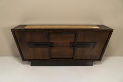 Andr Sornay Modernist Sideboard In Studded Rosewood By Andre Sornay France 1940s - 3308116