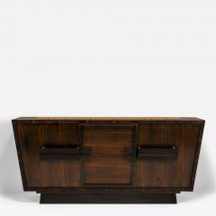 Andr Sornay Modernist Sideboard In Studded Rosewood By Andre Sornay France 1940s - 3310117