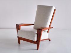 Andr Sornay Pair of Andr Sornay Armchairs in Sapele Mahogany and Boucl France 1950s - 2326254