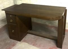 Andr Sornay Style of Andre Sornay Modernist Oak Desk with a Side Shelf - 400619