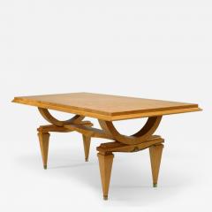 Andre Arbus French Mid Century Ormolu Mounted Sycamore Dining Table - 4628036
