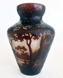 Andre Delatte Andre Delatte Nancy Acid Etched Cameo Glass Vase France - 4599483