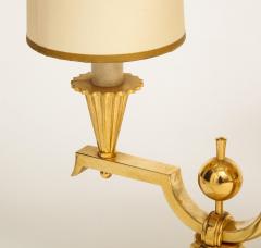 Andre Domin ELEGANT PAIR OF ART DECO BRASS AND PARCHMENT TABLE LAMPS BY GENET MICHON - 2210835