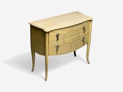 Andre Groult Style Art Deco Parchment Paper Faux Stone Nightstand 1990s - 4331490
