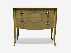 Andre Groult Style Art Deco Parchment Paper Faux Stone Nightstand 1990s - 4331491