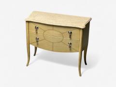 Andre Groult Style Art Deco Parchment Paper Faux Stone Nightstand 1990s - 4331492