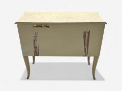 Andre Groult Style Art Deco Parchment Paper Faux Stone Nightstand 1990s - 4331498