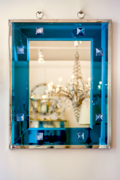 Andre Hayat Andre Hayat Beveled Deep Blue Mirror with Rock Crystal - 366739