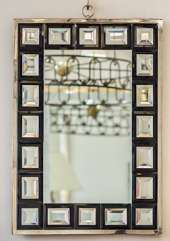 Andre Hayat Andre Hayat Mirror Model Dakota Nickeled Bronze Frame Black Square Mirror - 390744