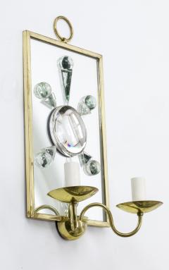 Andre Hayat Andre Hayat pair of rock mirrored crystal and gold bronze pair of sconces - 863807