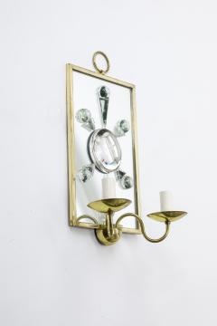 Andre Hayat Andre Hayat pair of rock mirrored crystal and gold bronze pair of sconces - 863808