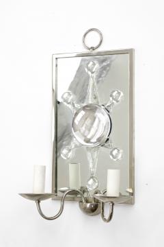 Andre Hayat Andre Hayat rock cristal siver framed pair of mirror sconces - 951024