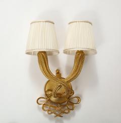 Andre Leleu PAIR OF JULES AND ANDR LELEU GILT BRONZE DOUBLE TORSADE SCONCES - 2068368