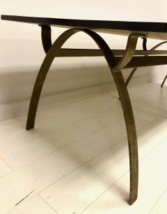 Andre Renou Jean Pierre Genisset Renou et G nisset Custom Gilt Wrought Iron and Redwood Dining Table - 1531924