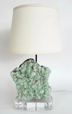 Andrea Belvedere Belvedere Natural Apophyllite Quartz Crystal Cluster Lamps with Lucite - 4079223