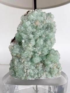 Andrea Belvedere Belvedere Natural Apophyllite Quartz Crystal Cluster Lamps with Lucite - 4079228