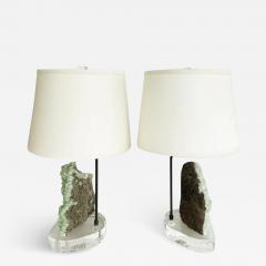 Andrea Belvedere Belvedere Natural Apophyllite Quartz Crystal Cluster Lamps with Lucite - 4082038