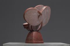 Andrea Grassi Involucro Red Marble Sculpture by Andrea Grassi Italy 1970s - 4698373